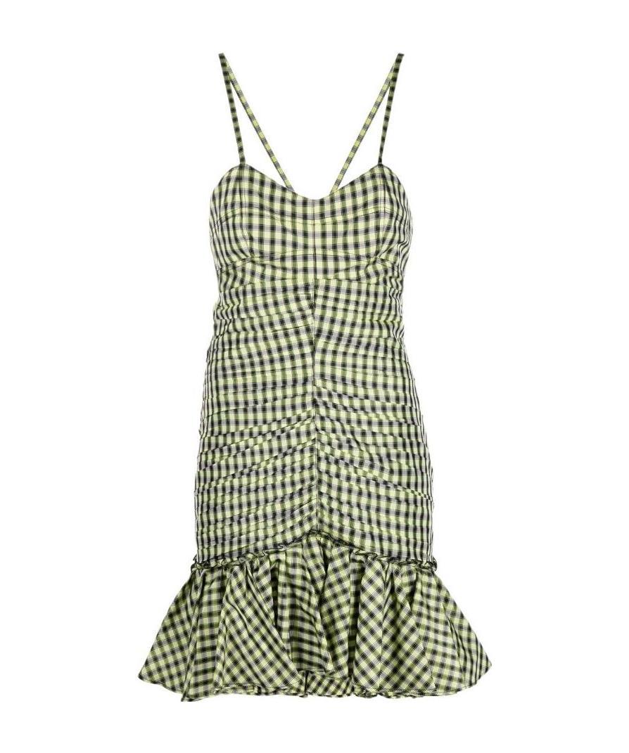 Philosophy Di Lorenzo Serafini Cutout Ruched Gingham Faille Mini Dress In Multicolor