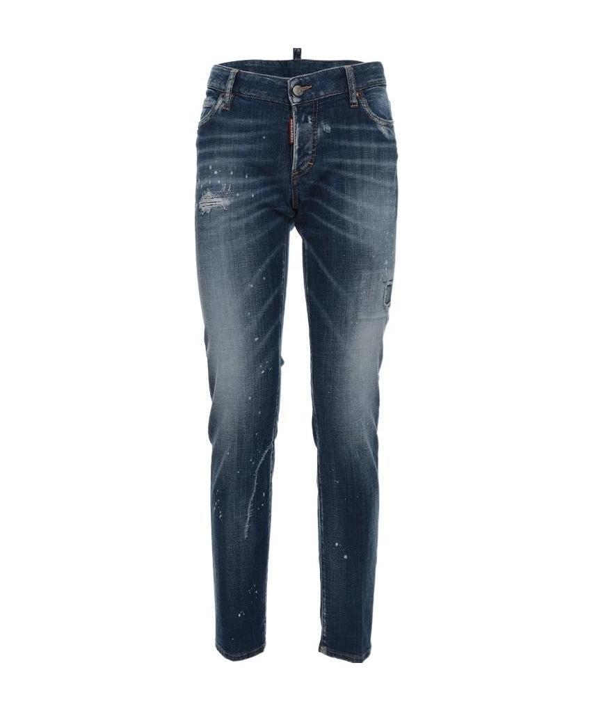 Dsquared2 Paint Splattered Skinny Jeans In Blue