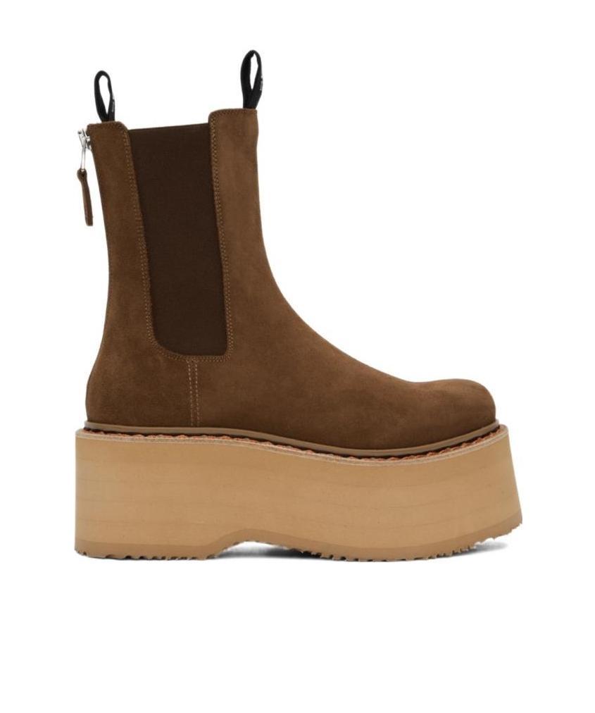 R13 Logo Chelsea Boots In Brown