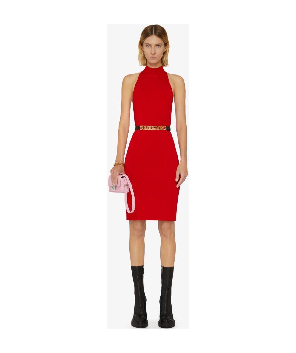 Givenchy Knitted Sleeveless Dress In Red