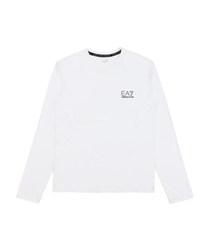 Ea7 Logo T-shirt With Round Neck In White