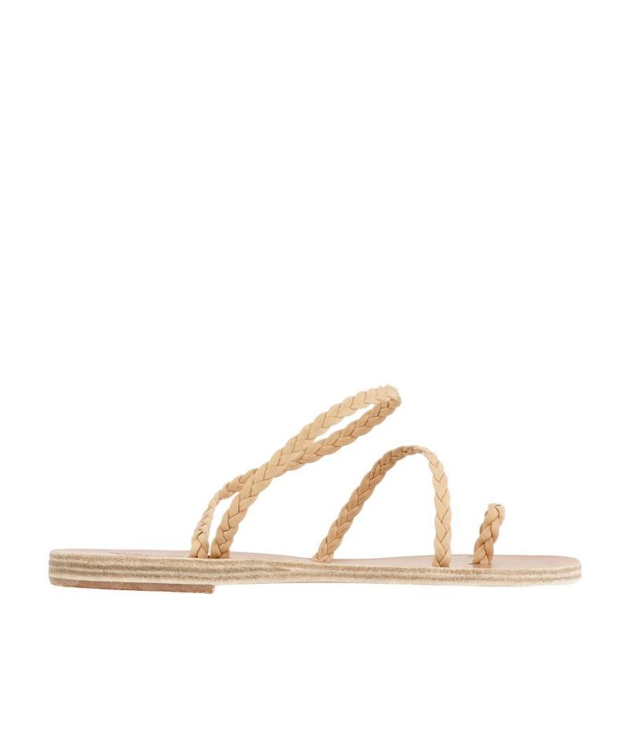 Ancient Greek Sandals Eleftheria Woman Flat Sandals In Nude