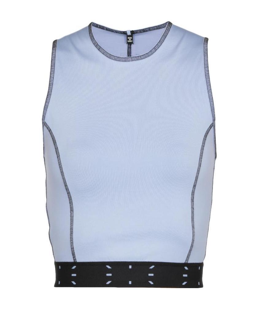 Mcq By Alexander Mcqueen Sleeveless Cropped Top In Blue