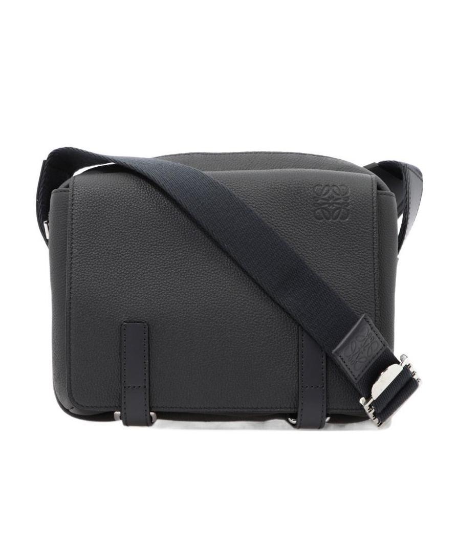 Loewe Mini Puzzle Leather Shoulder Bag In Black