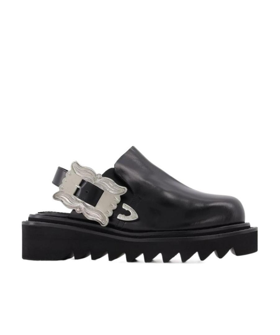 Toga Buckle-detail Sling-back Mules In Black