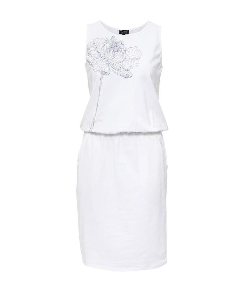 Armani Jeans Sleeveless Printed Dress In White