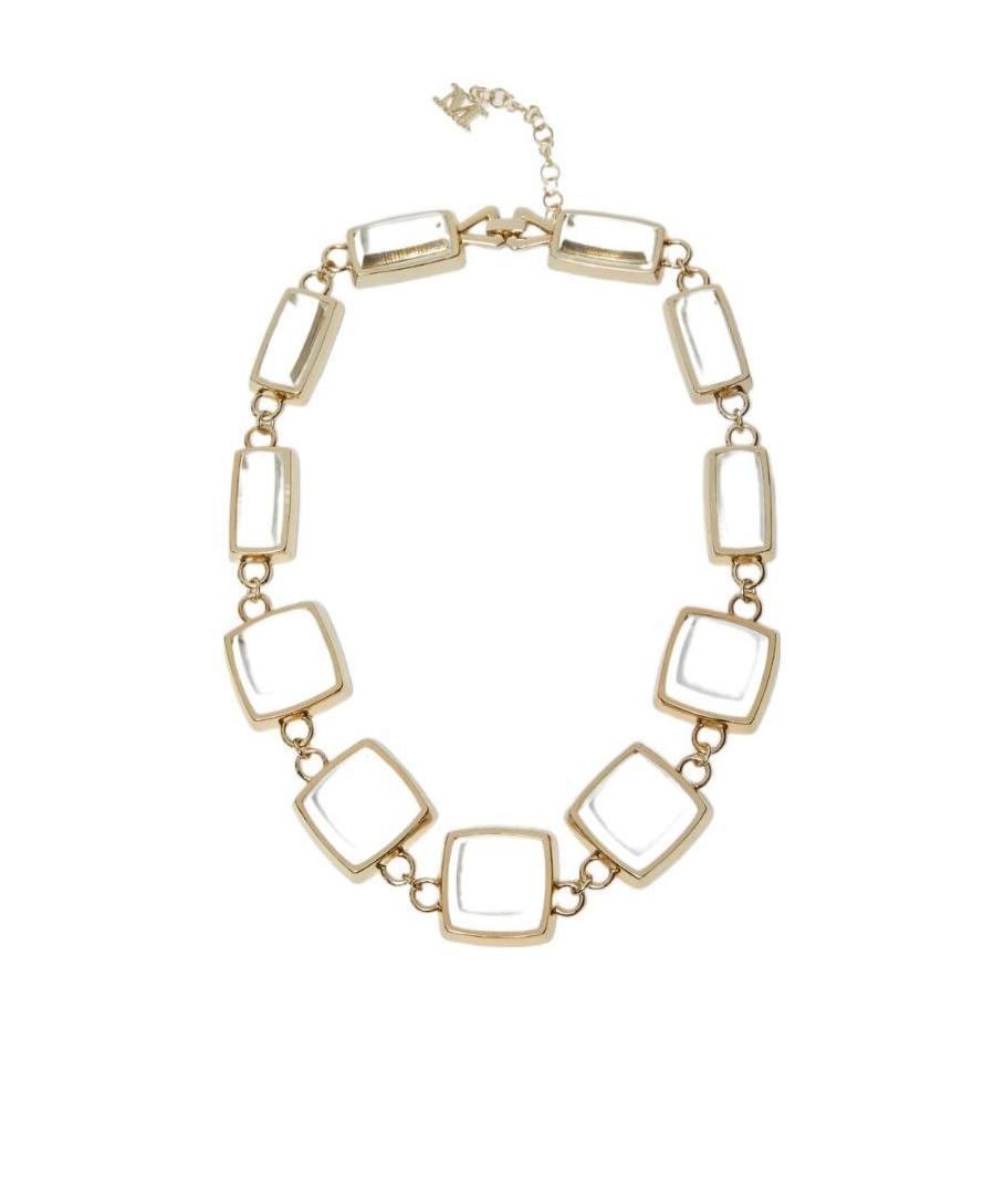 Max Mara Logo Crystal Necklace In Yellow