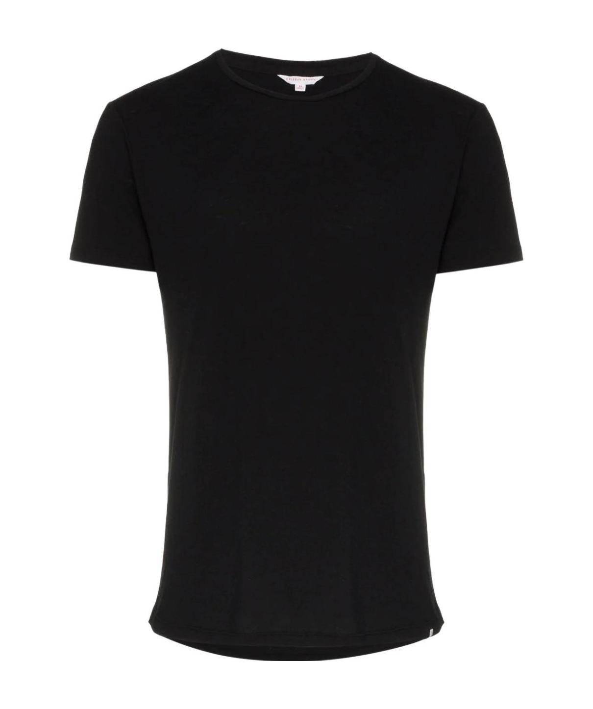 Orlebar Brown Short Sleeved Cotton T-shirt In Black