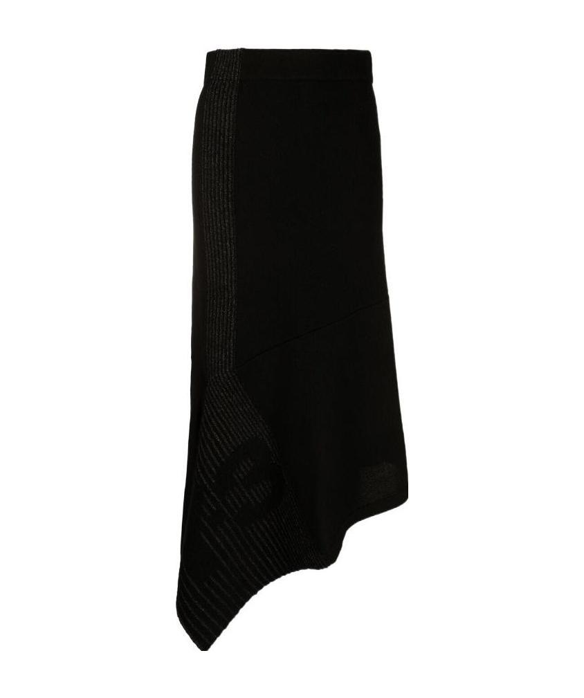 Y-3 Asymmetric Mélange Wool-blend Midi Skirt In Black