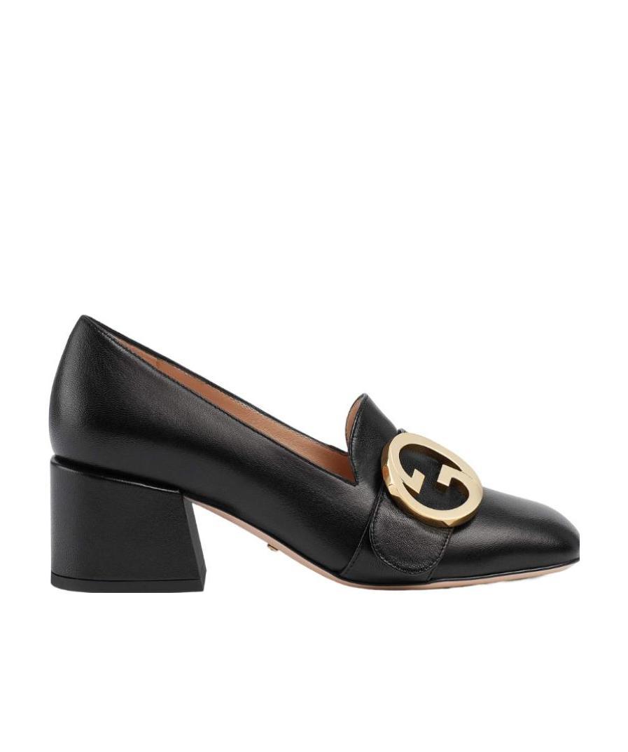 Gucci Blondie 55 Leather Loafer Pumps In Black