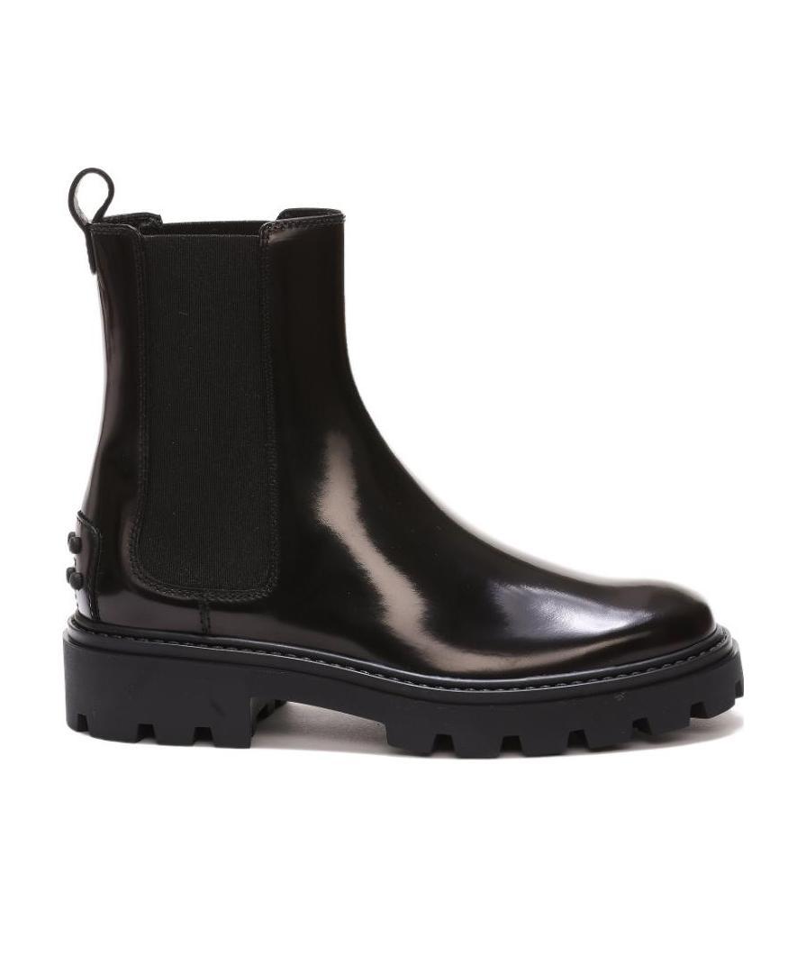 Tod's Polished Leather Ankle Boots In Multi