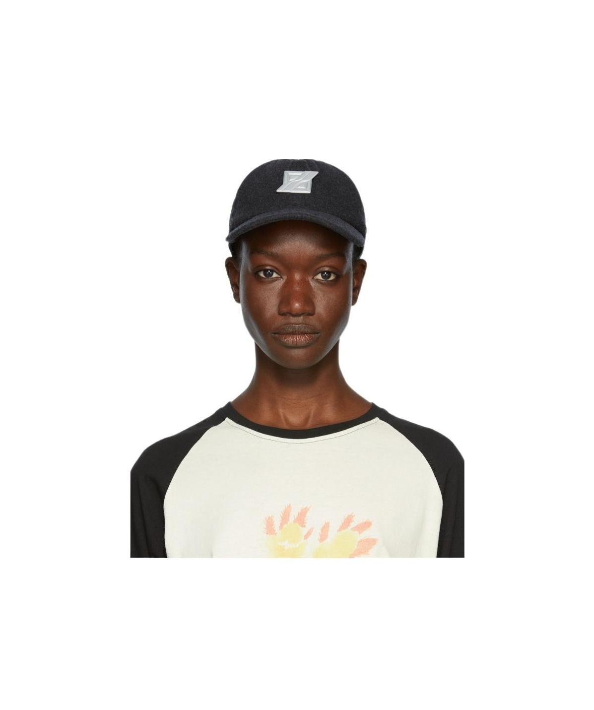 WE11 DONE LOGO-PATCH WOOL CAP