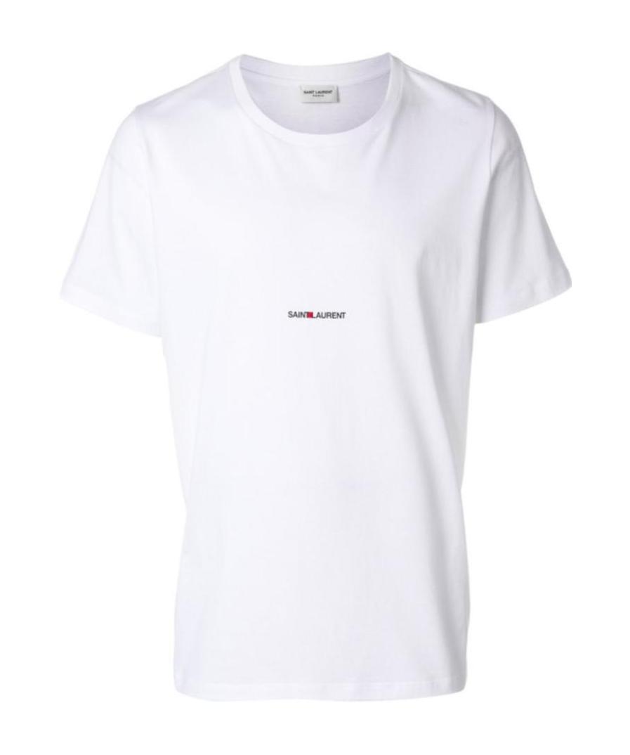 Saint Laurent Logo Printed Crewneck T-shirt In White