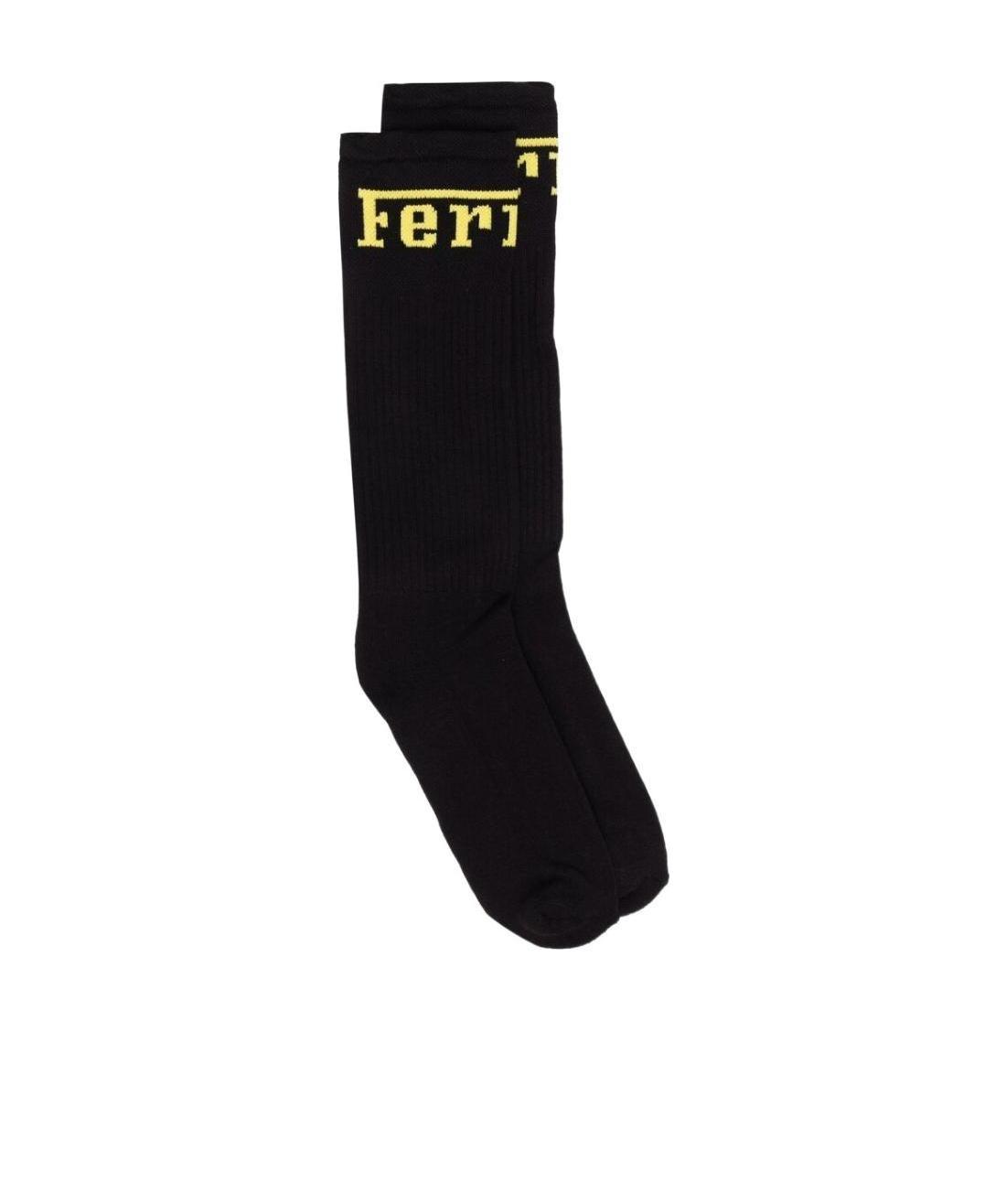 Ferrari Logo-knit Socks In Black