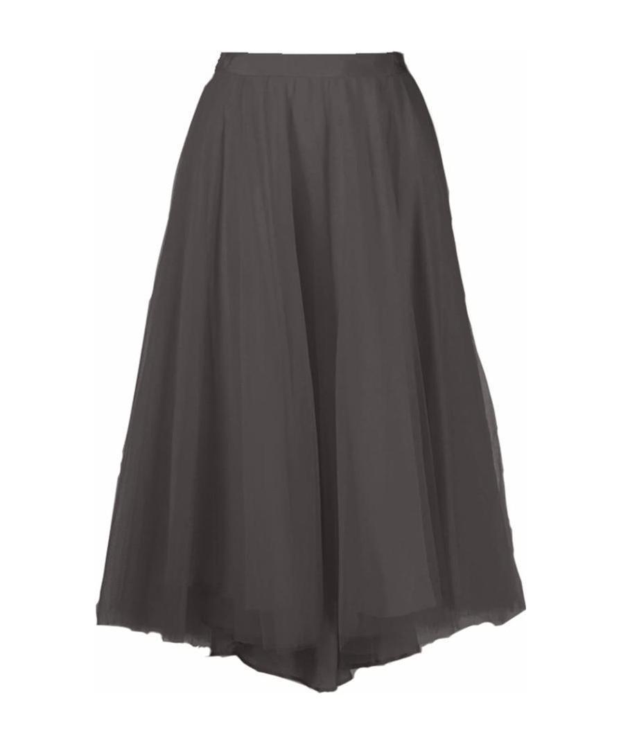 Marc Le Bihan Dark Gray Cascading Design Skirt In Black