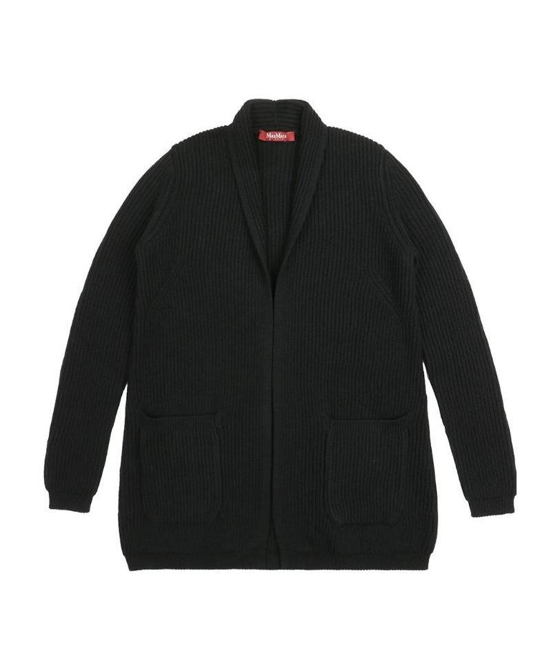 Max Mara Lapel Cardigan In Black