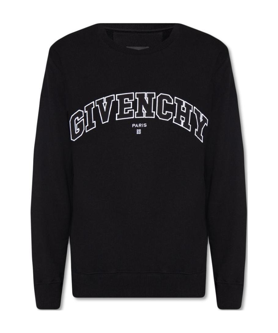 Givenchy Logo-print Crew-neck Sweatshirt In Black