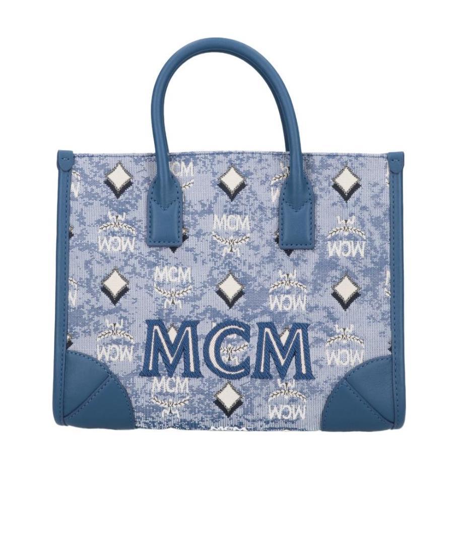 Mcm Jacquard Shoulder Bag In Blue