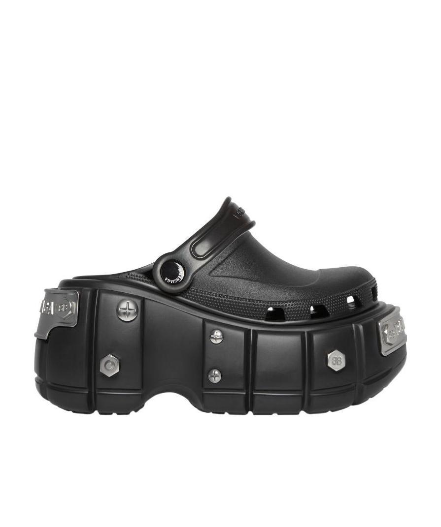 BALENCIAGA SANDALI SLIP-ON HARDCROCS DA DONNA IN NERO