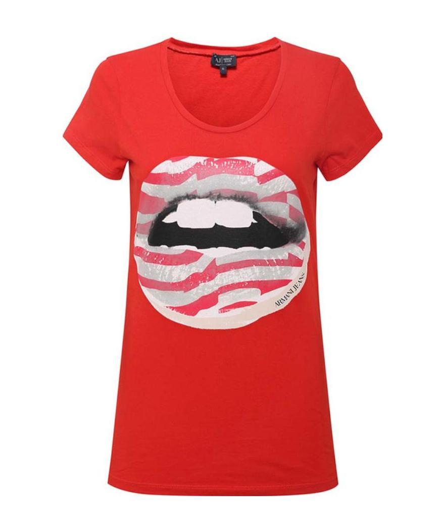 Armani Jeans Printed T-shirt In Red