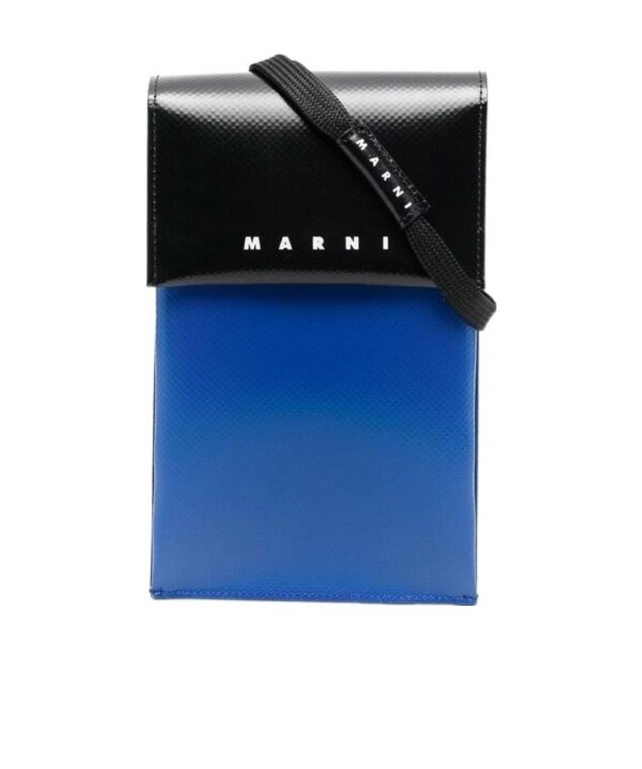 Marni Colour-block Shoulder Bag In Blue