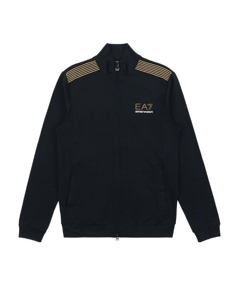 Ea7 Standing Collar Casual Jacket In Black