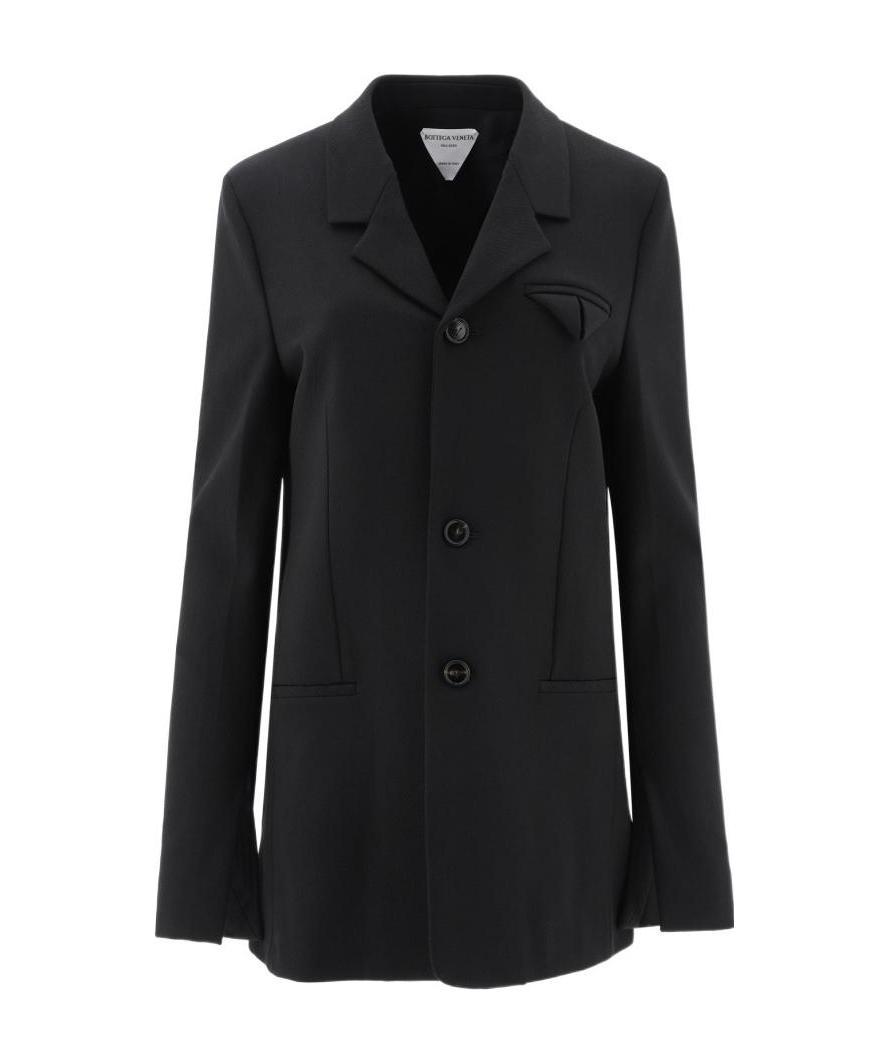 Bottega Veneta Split-cuff Single-breasted Blazer In Black