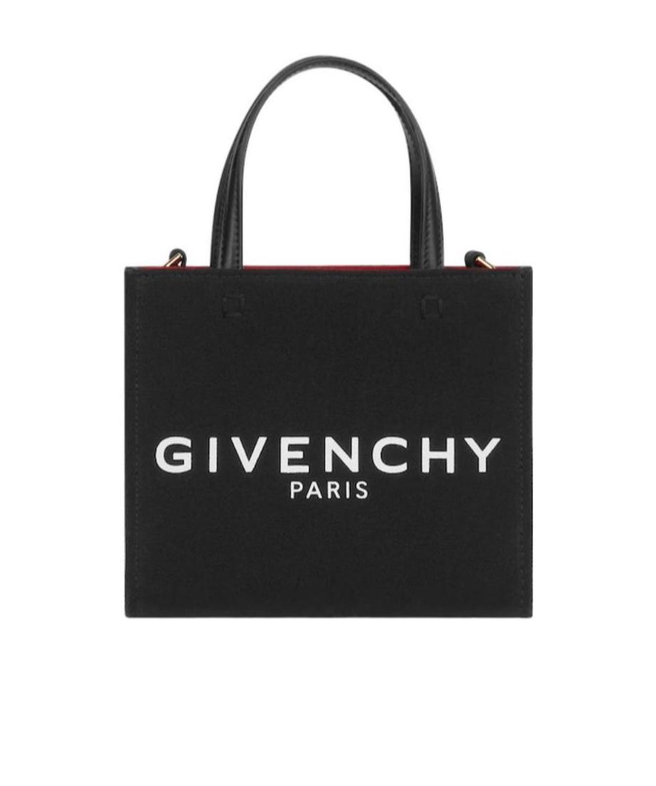 Givenchy G-tote Mini Shopping Bag In Canvas In Black