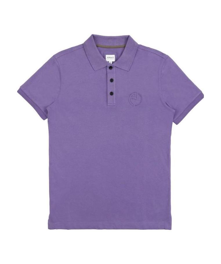 Armani Collezioni Logo Embroidered Polo Shirt In Purple