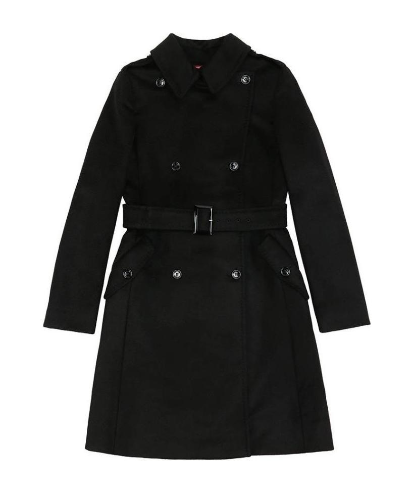 Max Mara Belt Coat In Black