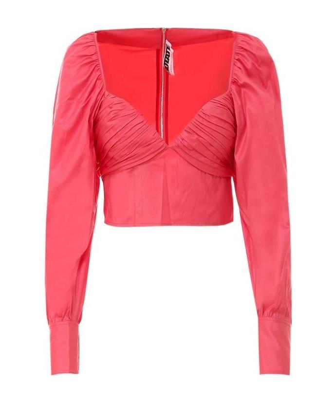 ROTATE BIRGER CHRISTENSEN ROTATE V-NECK RUCHED BLOUSE