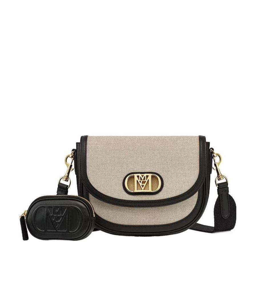 Mcm Travia Canvas Crossbody Bag In Nude