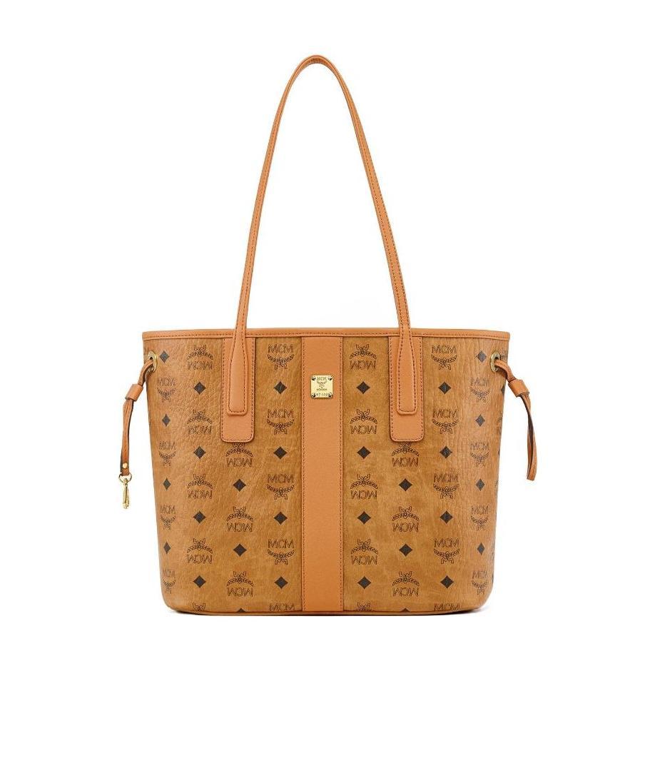 Mcm Liz Small Reversible Visetos Shopper Tote In Brown