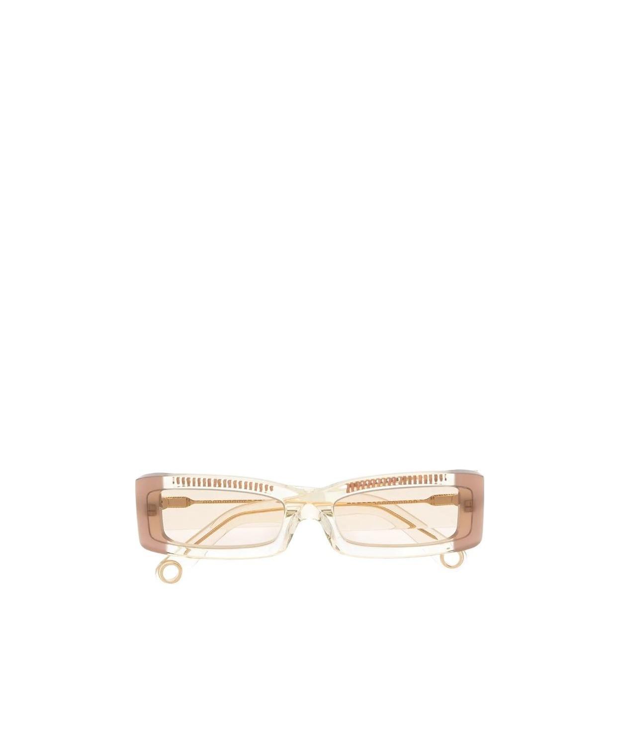 Jacquemus Rectangular Wire Detail Sunglasses In White