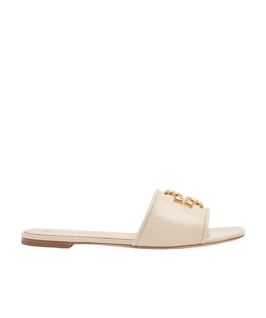 Tory Burch Eleanor Leather Slides In Nude