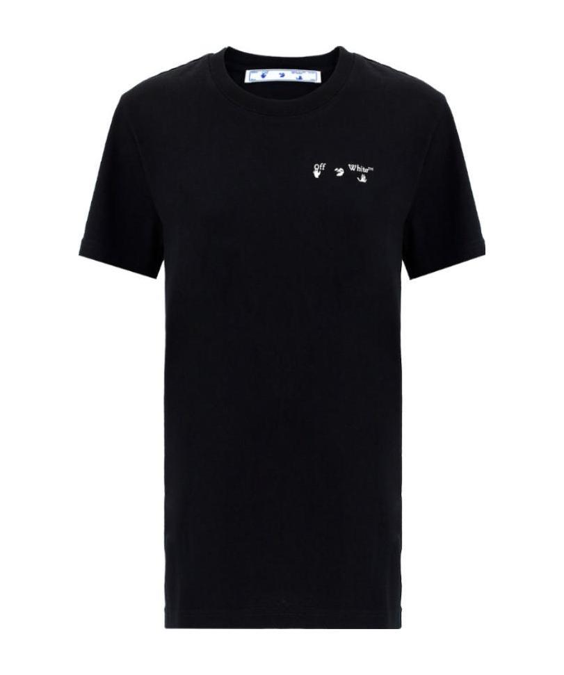 Off-white Logo Print Jersey T-shirt In Black