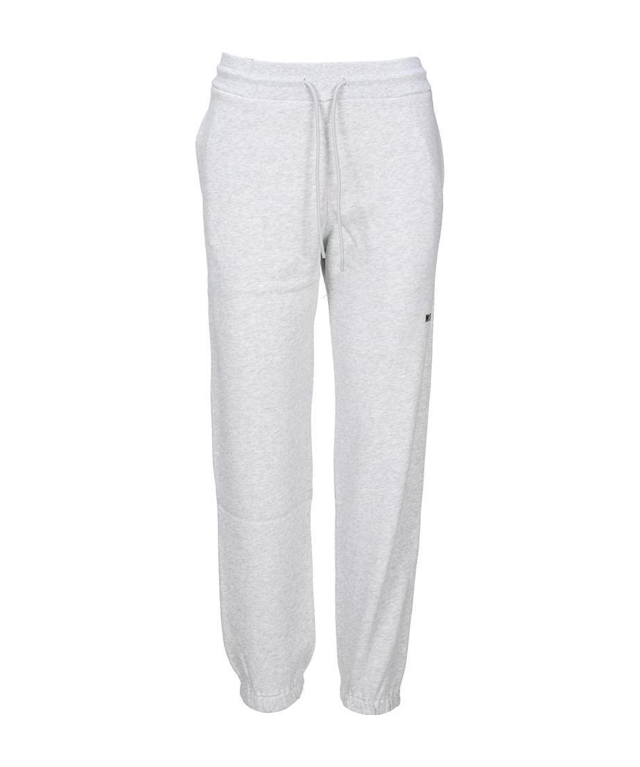 Msgm Logo Detail Jersey Sweatpants In White