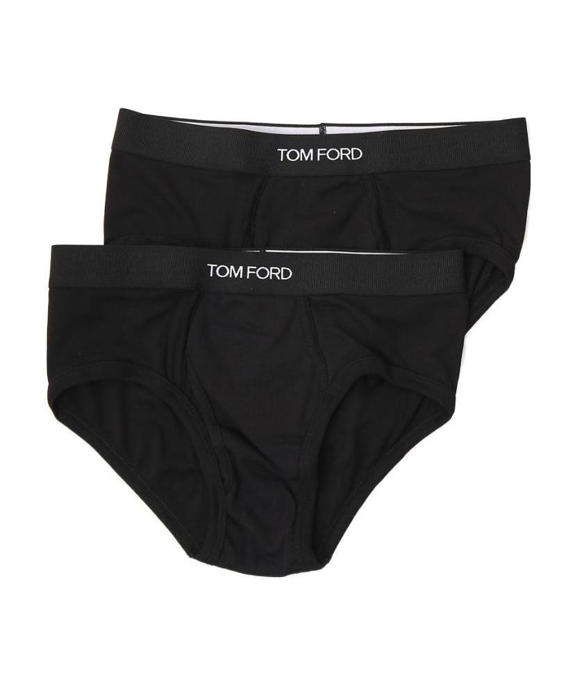 Tom Ford Two-pack Stretch Cotton And Modal-blend Briefs In Black