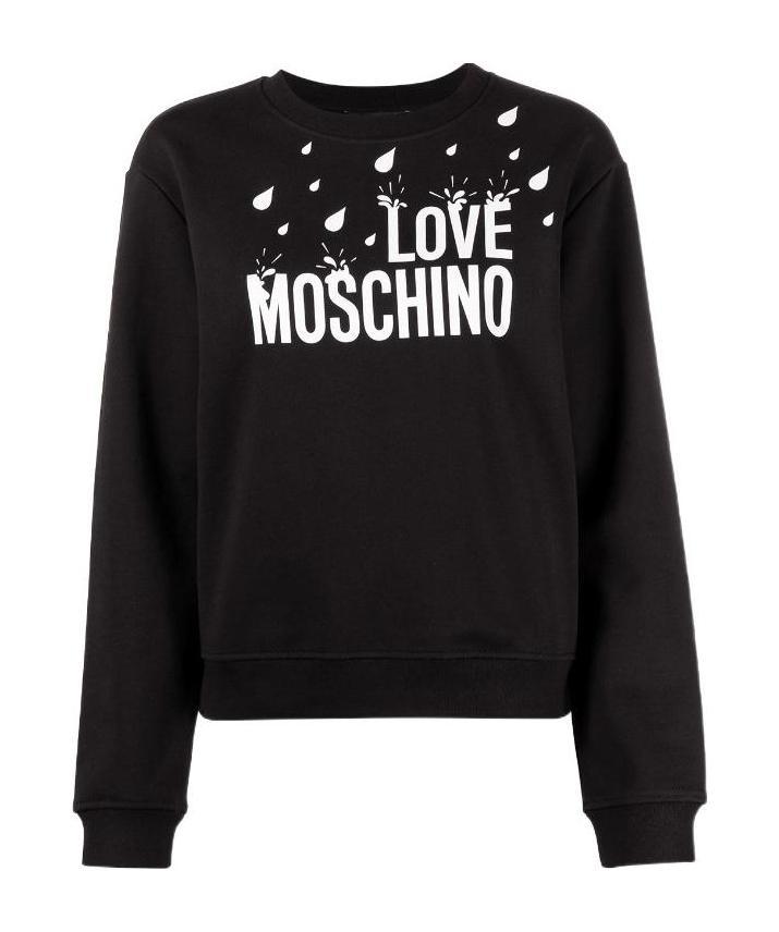 Moschino Logo-print Cotton Sweatshirt In Black