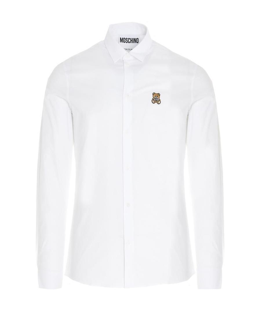 Moschino White Teddy Patch Shirt In White