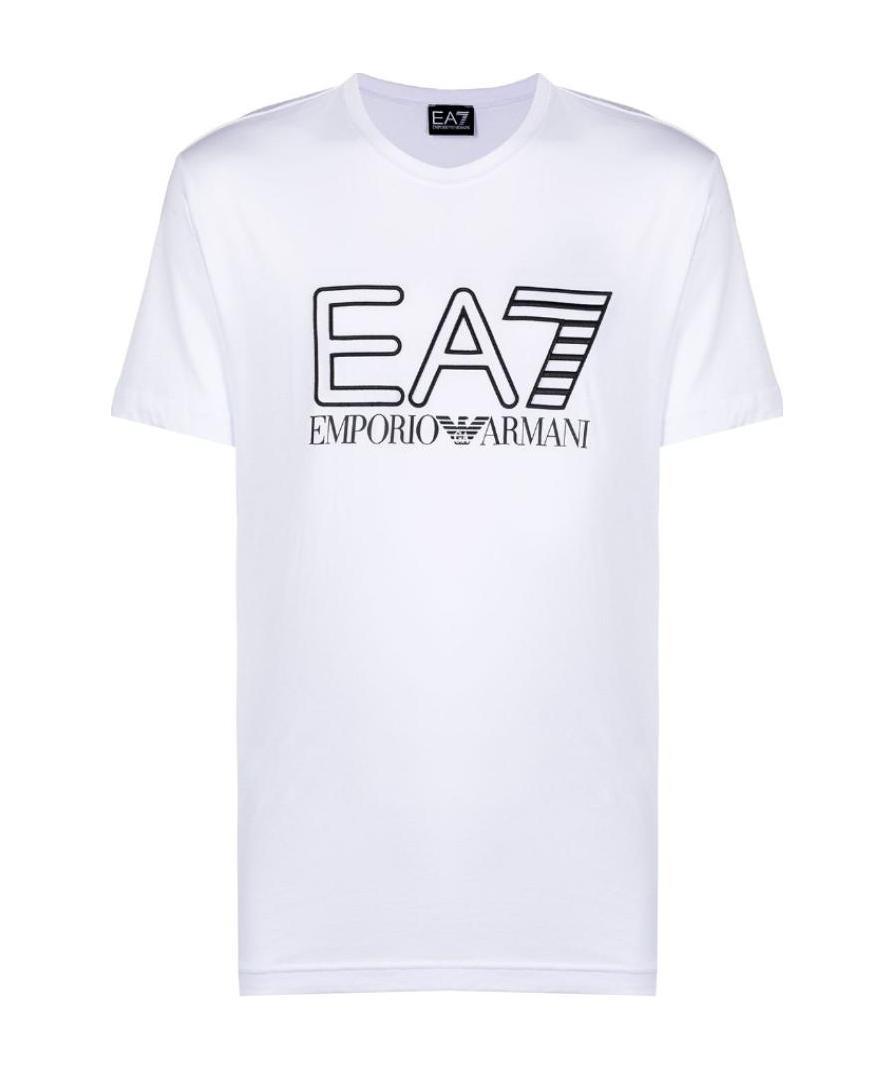 Ea7 Logo-print Short-sleeved T-shirt In White