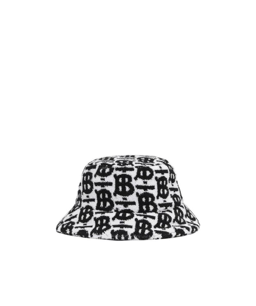Burberry Tb Monogram Towel Bucket Hat In Black