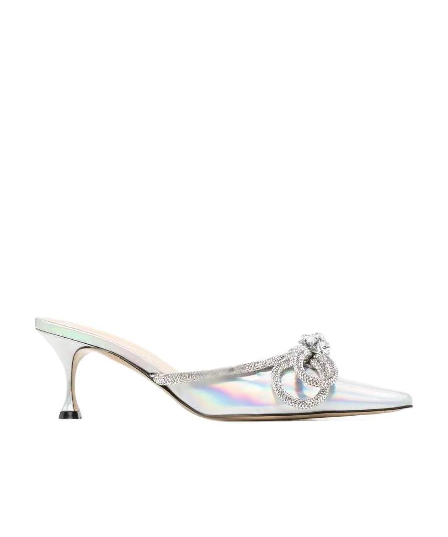 Mach&mach Magic Silver Bow High Heels In White
