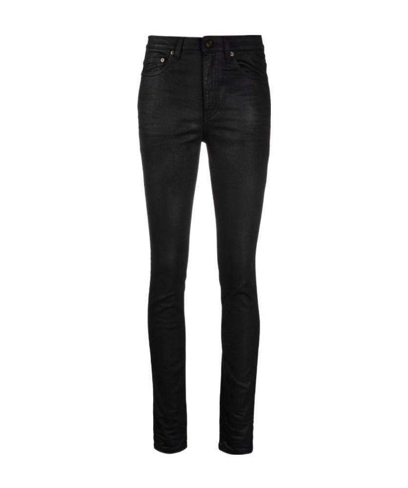 SAINT LAURENT LOGO-PATCH DENIM JEANS