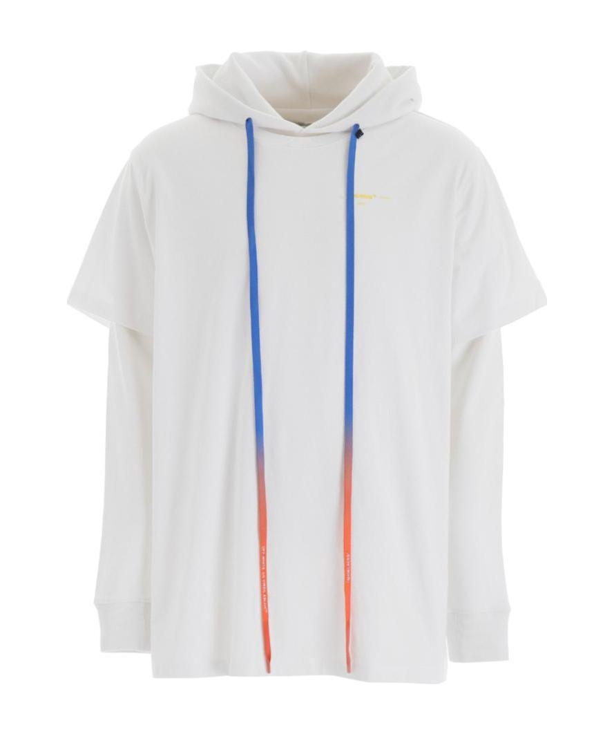 Off-white Logo Cascading T-shirt With Hat In White