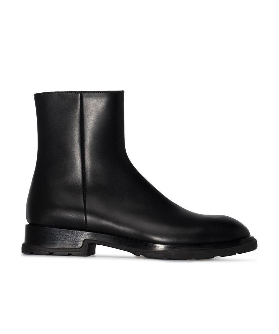 Alexander Mcqueen Zip-up Ankle Boots In Black