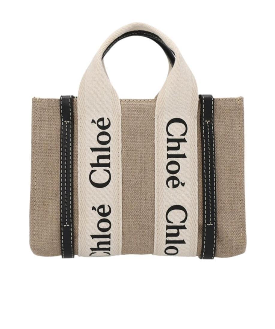 Chloé Chloe Multicolor Fabric Small Woody Shopping Bag In Multi