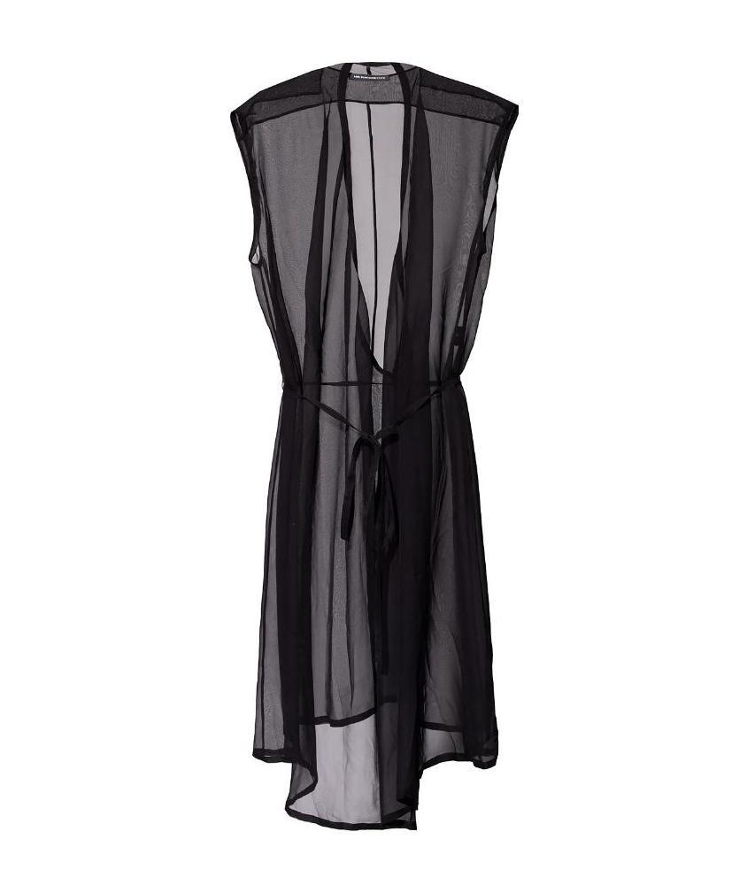 Shop Ann Demeulemeester Sheer Panel Shift Dress In Black