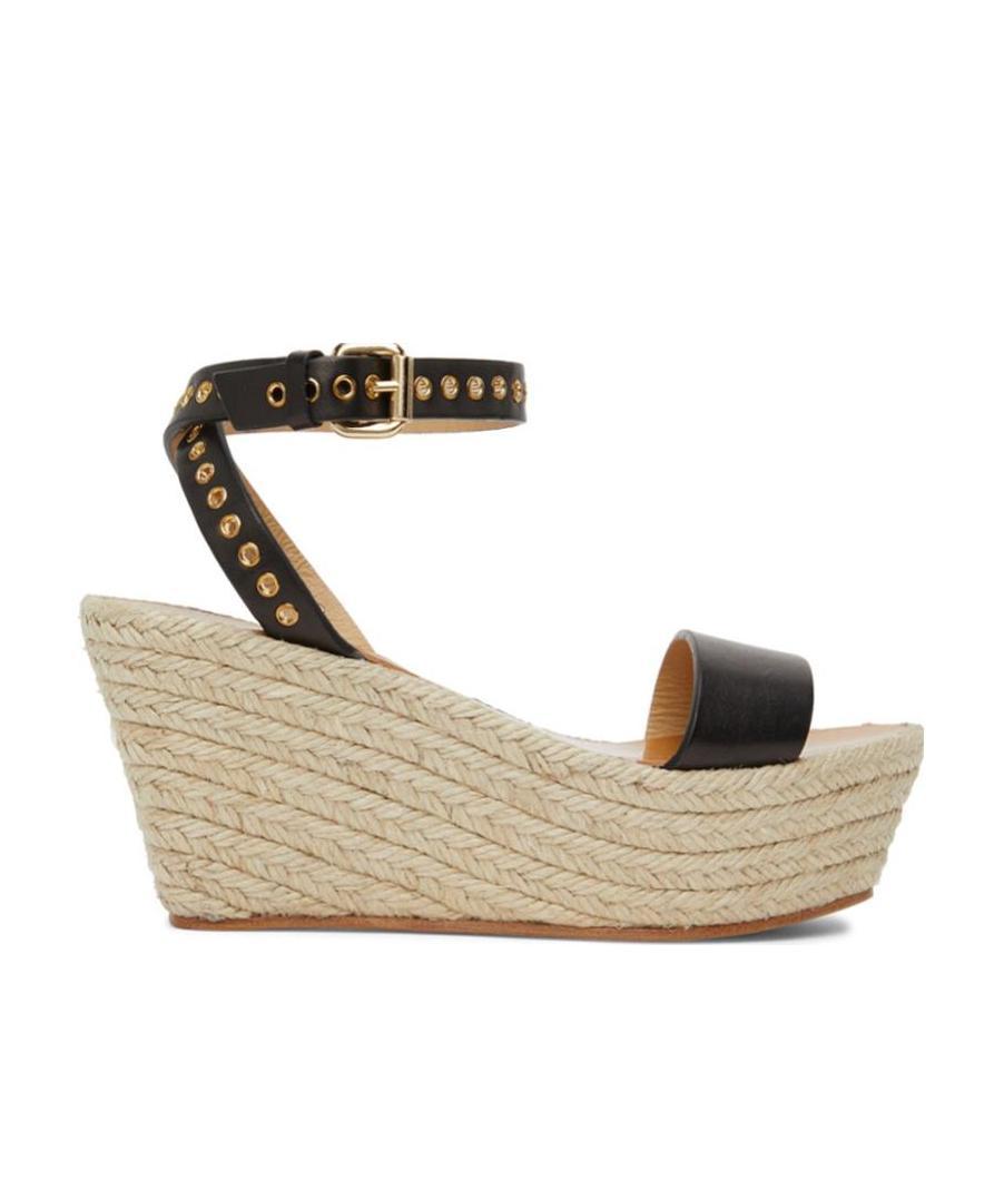 Isabel Marant Messer Leather Wedge Sandal In Nude