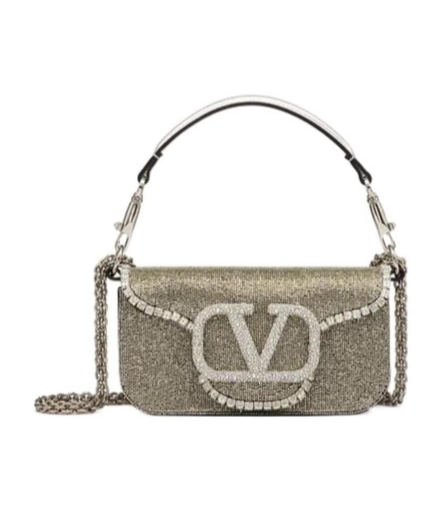 Valentino Loco Embroidered Small Shoulder Bag In White